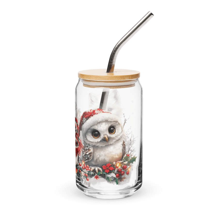 Winter Critter Can-Shaped Glass Sipper product image (3)