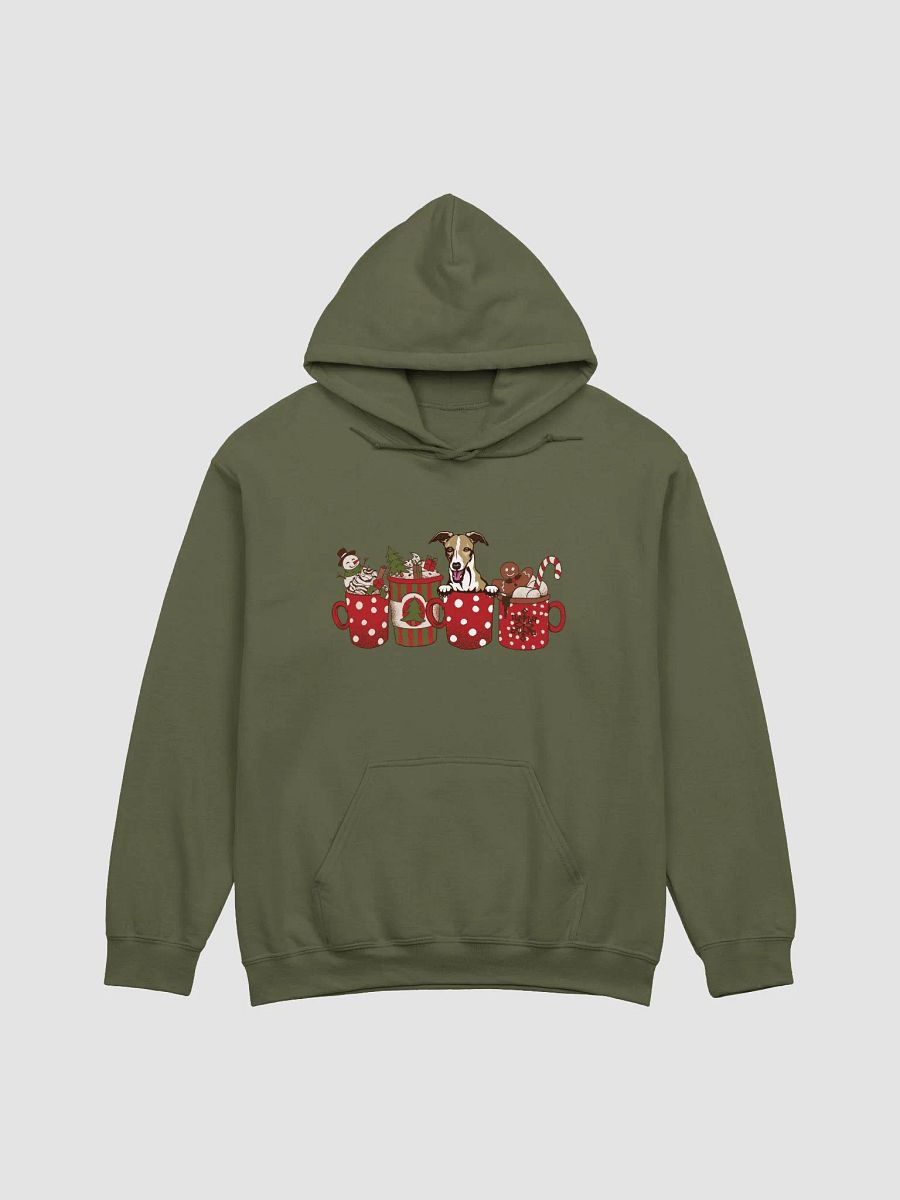 Cute Whippet(Fawn) in a Christmas Cup Hooded Sweatshirt | Funny Christmas Pup in a Cup product image (14)
