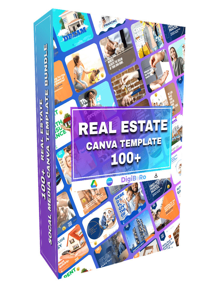 100+ REAL ESTATE SOCAL MEDIA CANVA TEMPLATE BUNDLE product image (1)