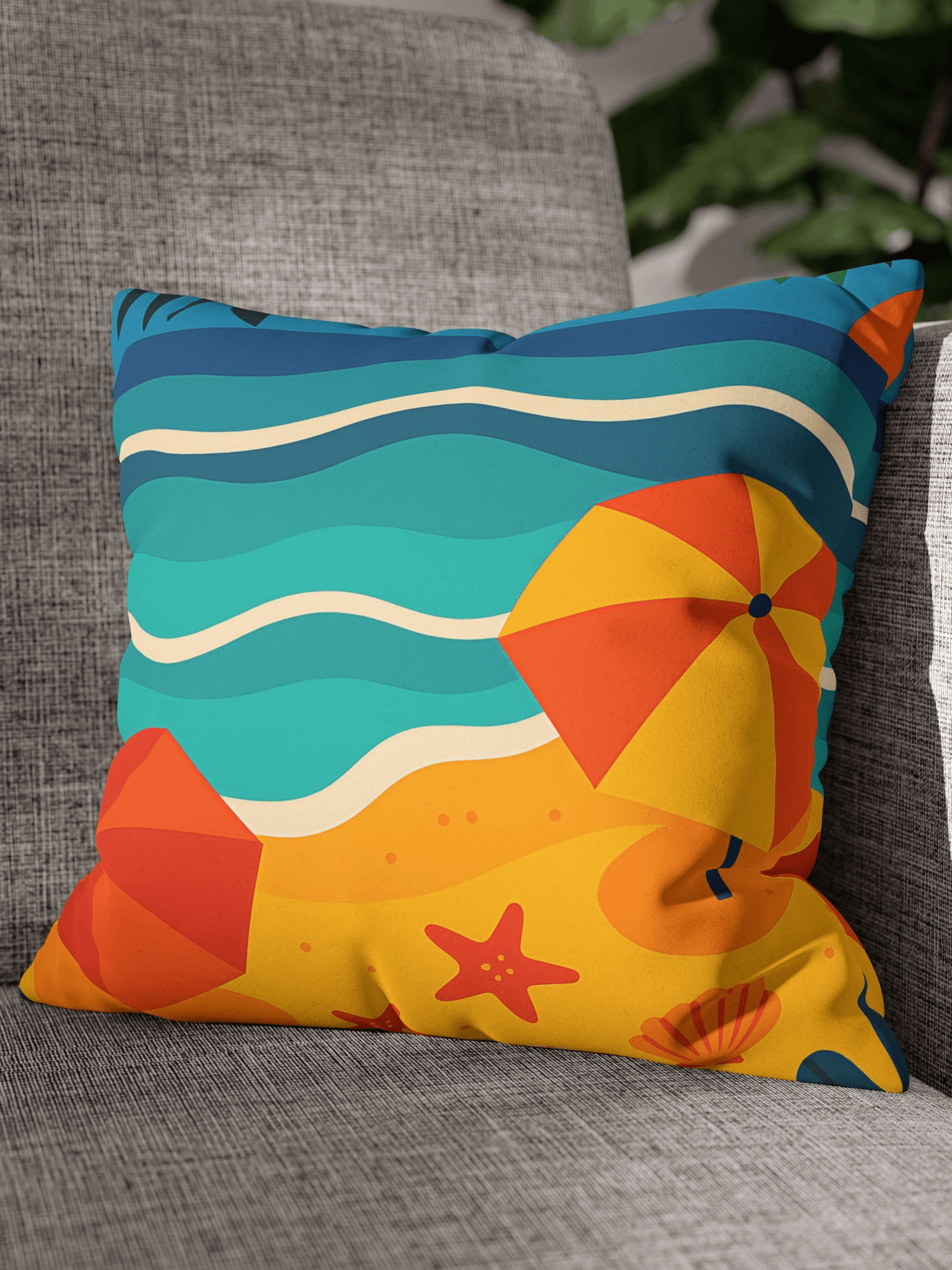 Beach Walk Modern All-Over Pillow product image (1)