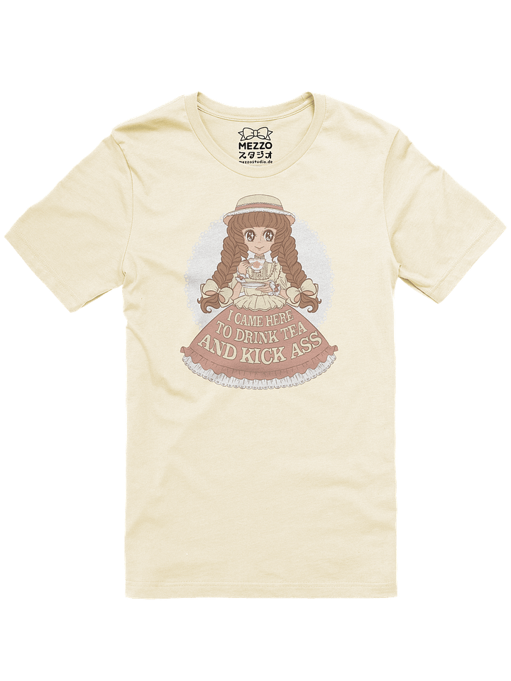 I Came Here to Drink Tea & Kick Ass (Country, Cream) cotton t-shirt product image (7)