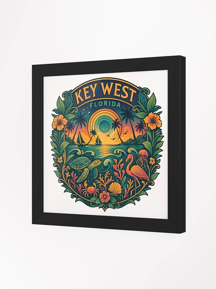 Key West Framed Poster with Tropical Ocean Scene product image (2)