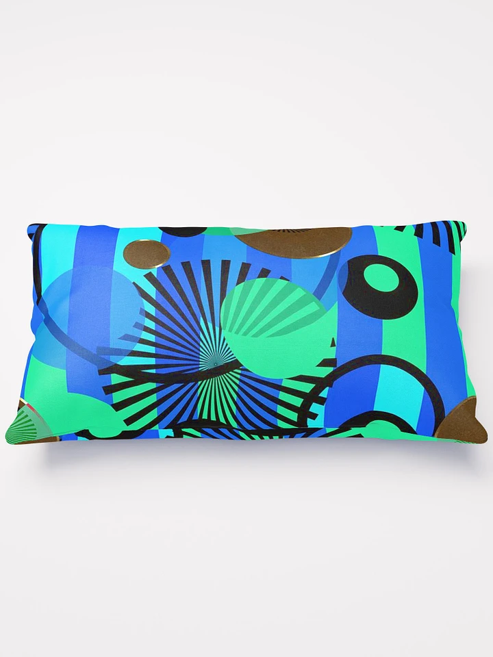 Green Blue Stripes Dots Throw Pillow product image (2)