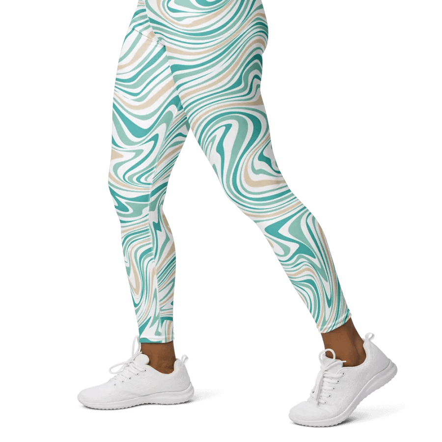 Marble Waves High-Waisted Leggings - Artistic Flow product image (6)