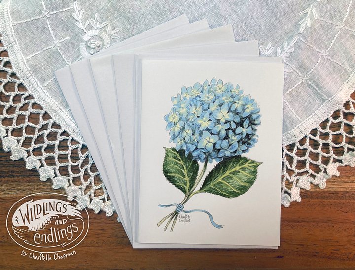 Hydrangea - Set of 5 A2 Notecards with Envelopes product image (1)