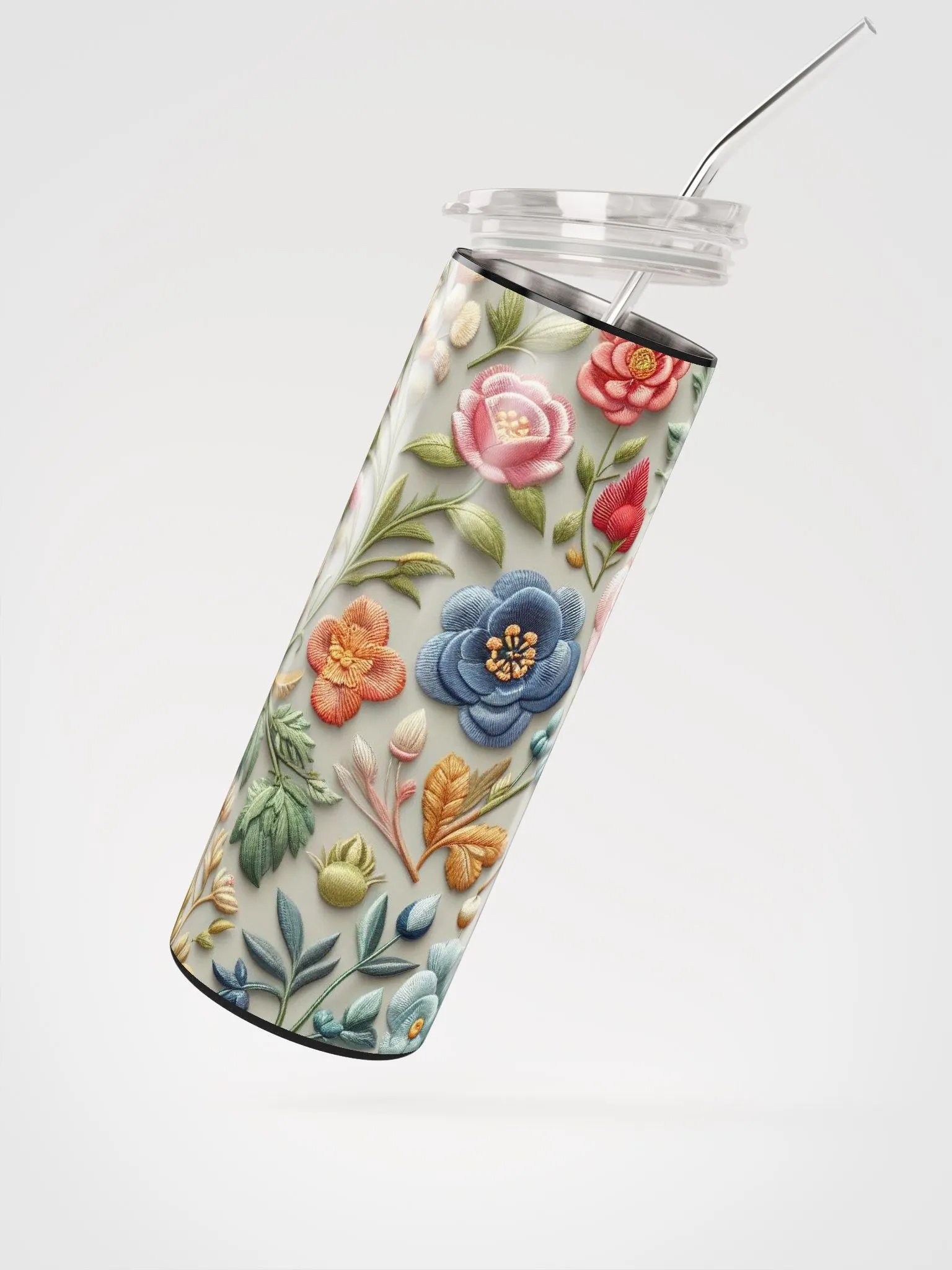 Floral Bliss Stainless Steel Tumbler - Stylish Eco-Friendly Sipping product image (2)