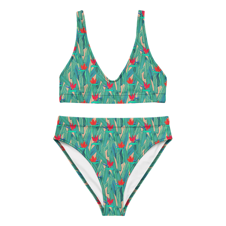 Tropical Garden Emerald Blush High-Waisted Bikini product image (1)