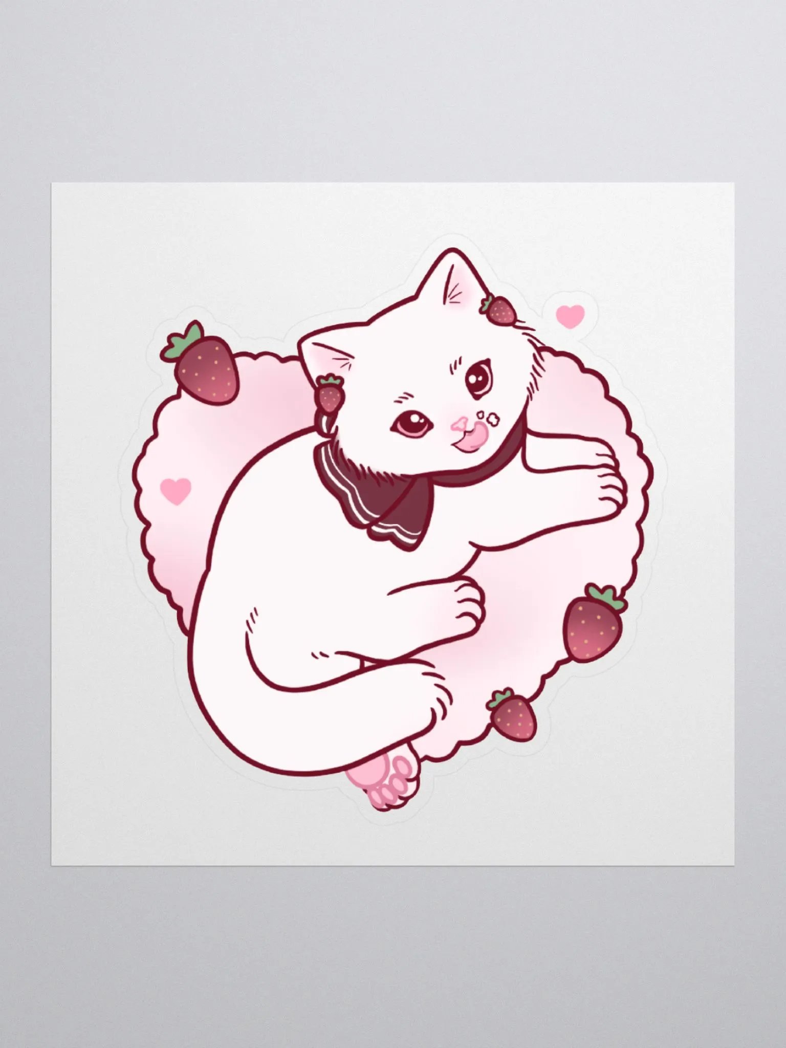 Strawberry Whipped Kitty Sticker product image (1)