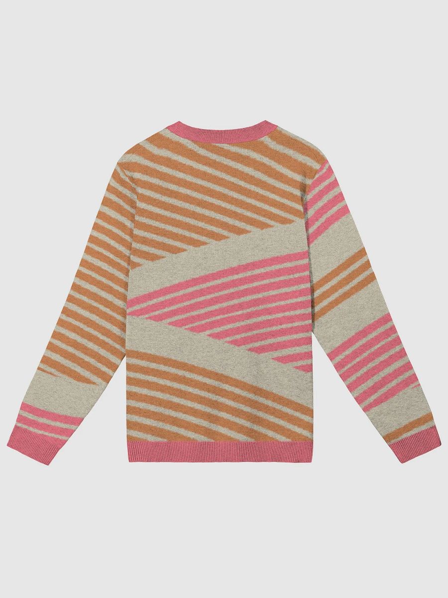 Orange and Pink Wavy Stripes Knitted Sweater product image (2)