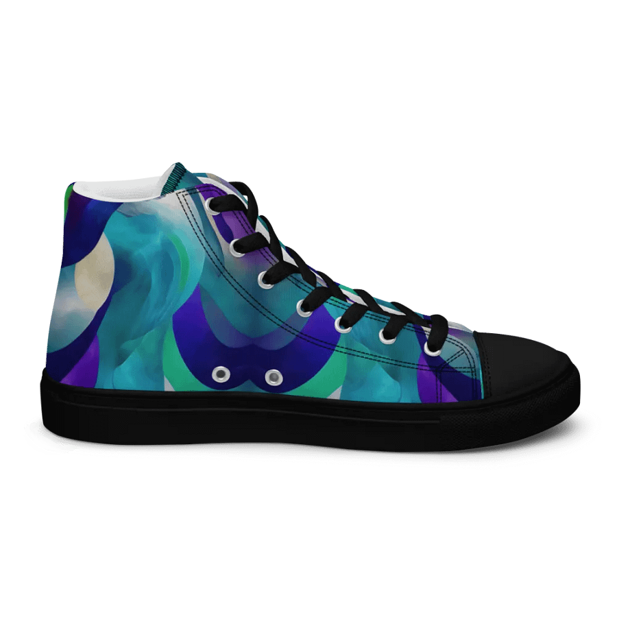 Ethereal Waves Men's High Top Canvas Shoes product image (6)