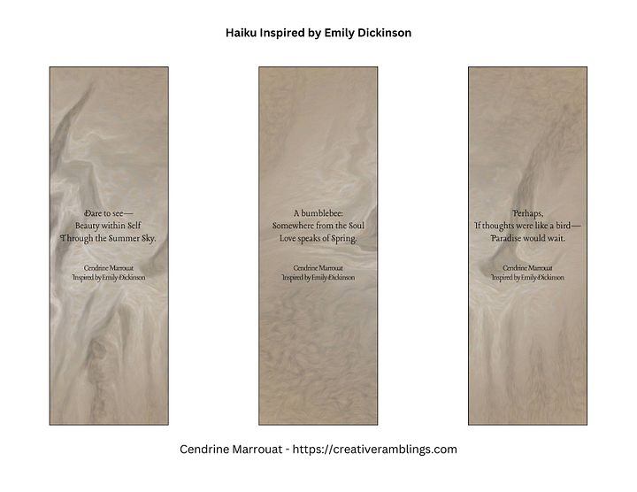 Haiku inspired by Emily Dickinson - Printable Bookmarks product image (1)