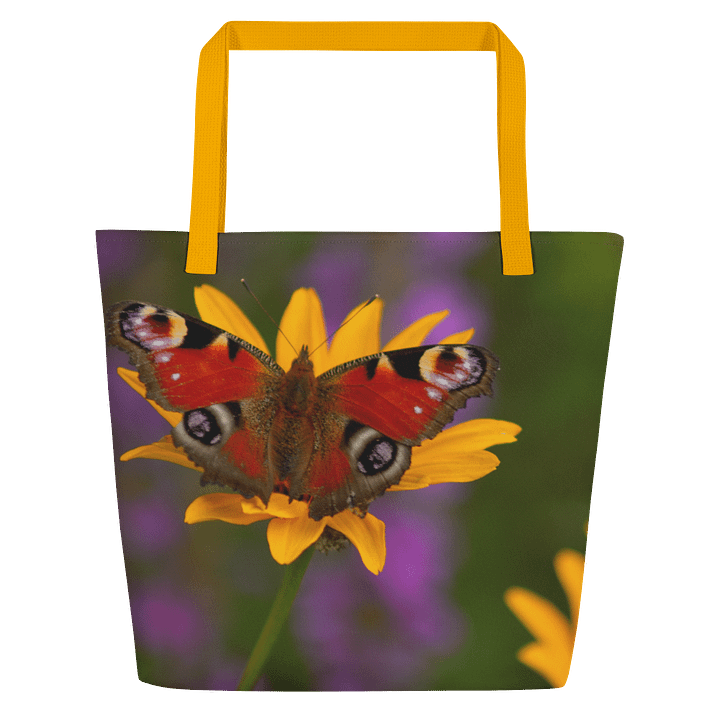 Große Tragetasche - Schmetterling auf gelber Blüte product image (2)