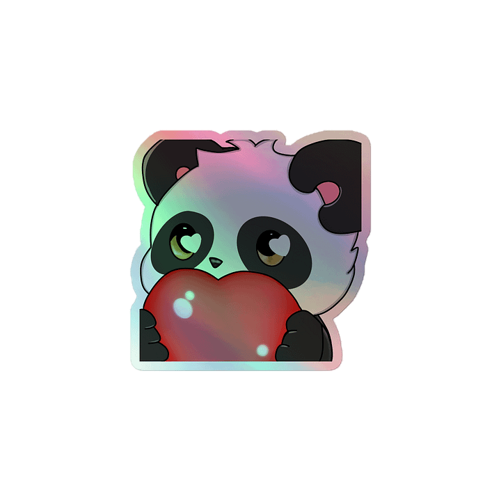 Panda Love Holographic sticker product image (1)