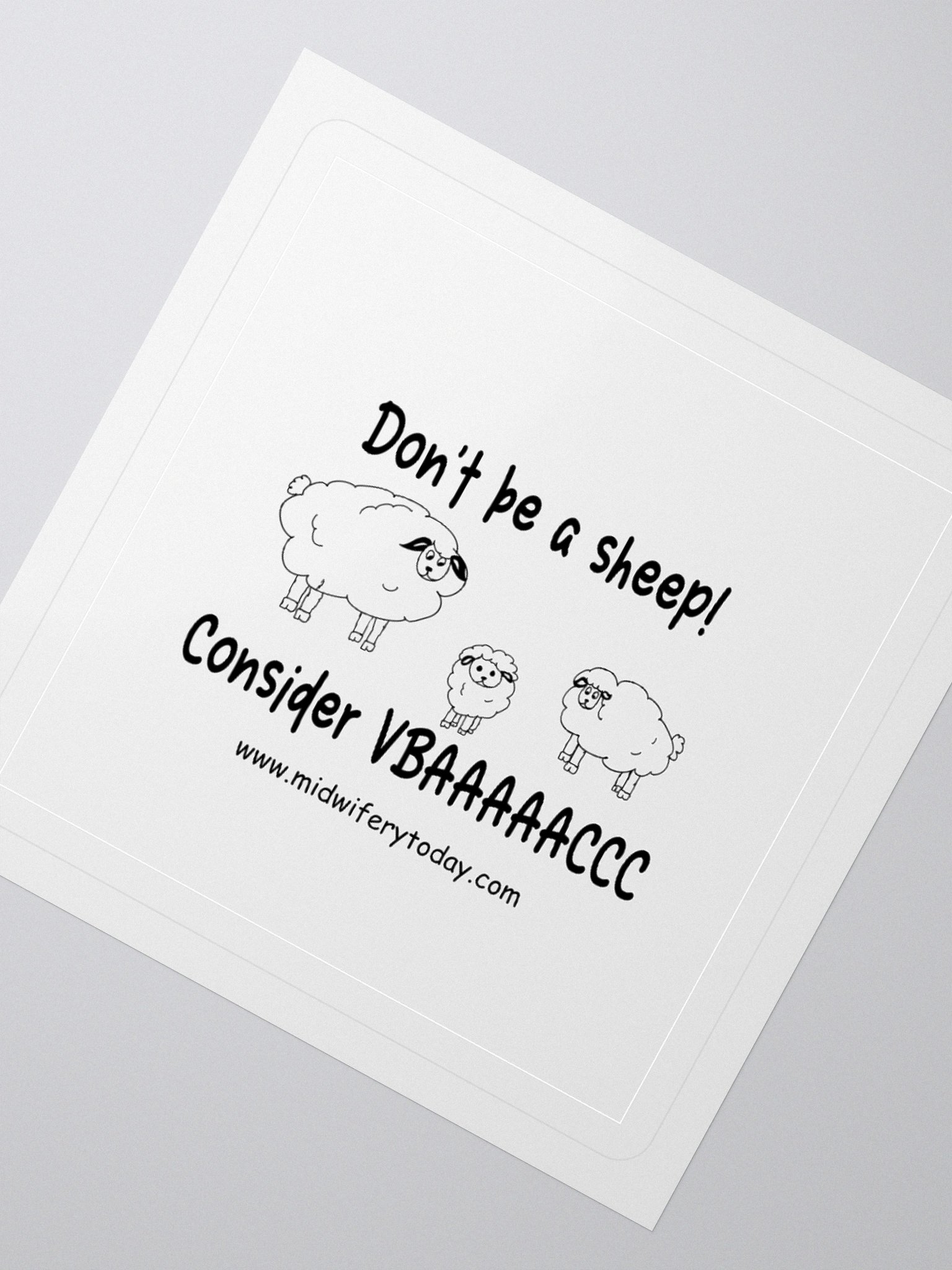 See No VBAC, Hear No VBAC, Do No VBAC Sheep Sticker product image (5)