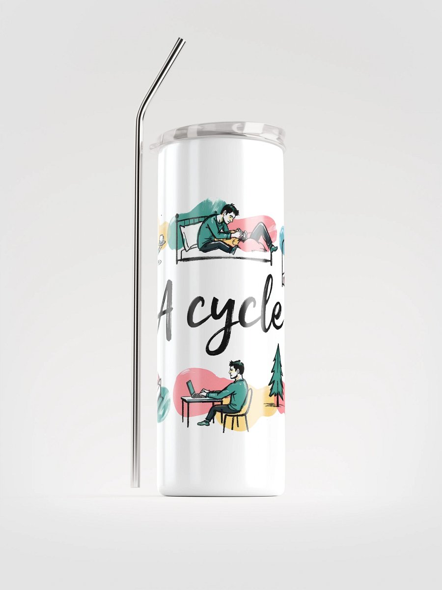 Cozy Daily Rhythms Poster | A Cycle Illustration Steel Tumbler product image (1)