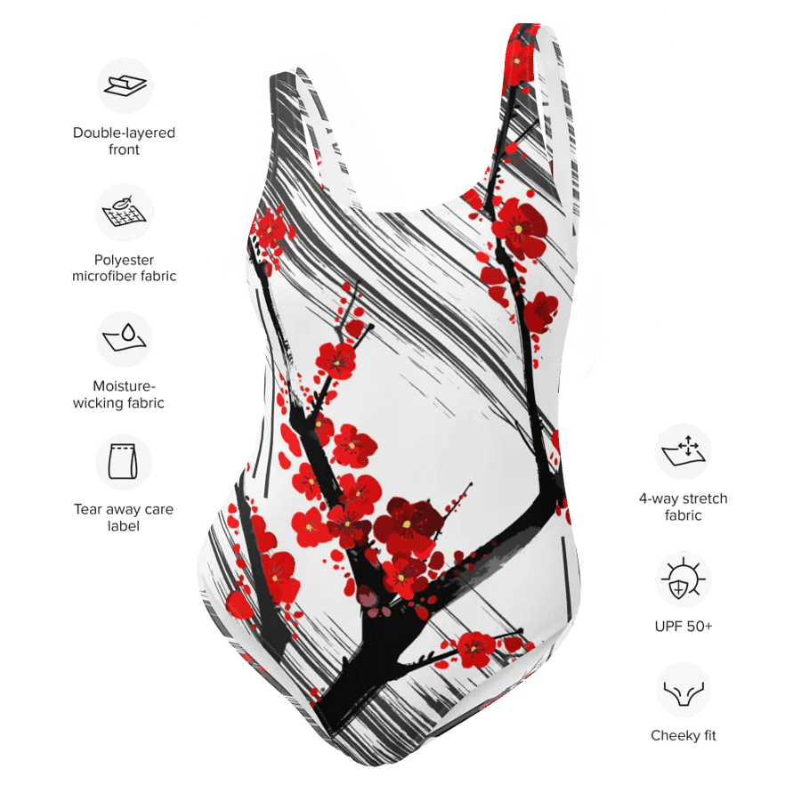 Sakura Blossom Burst - Swimsuit Black and White product image (3)