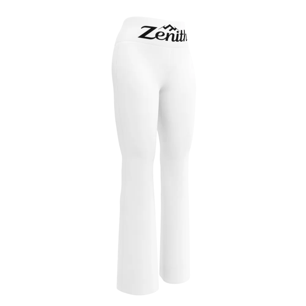 Zenith Women's High-Waisted Flare Leggings with UPF 50+ and Recycled Fabric - White product image (3)