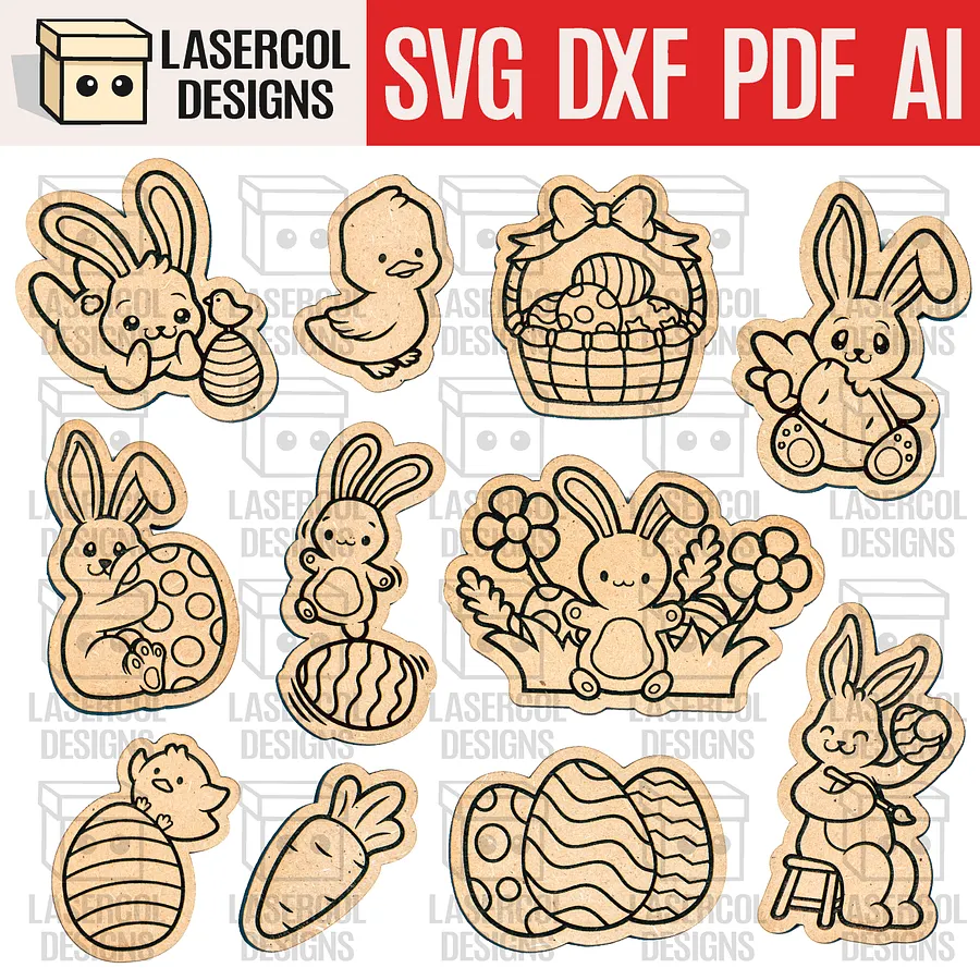 Easter Bunny DIY Paint Kit (+80 Bundle) - Laser Cut Files product image (3)