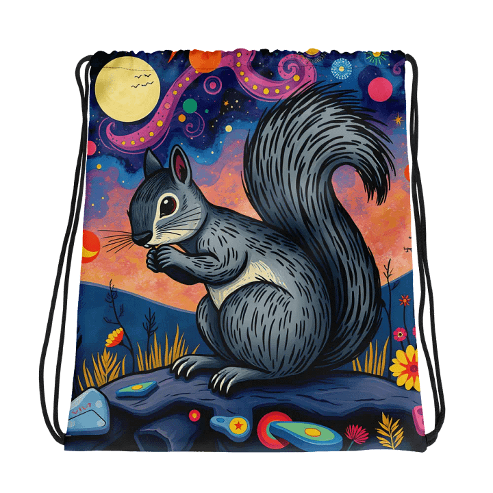Cosmic Squirrel All-Over Drawstring Bag product image (1)