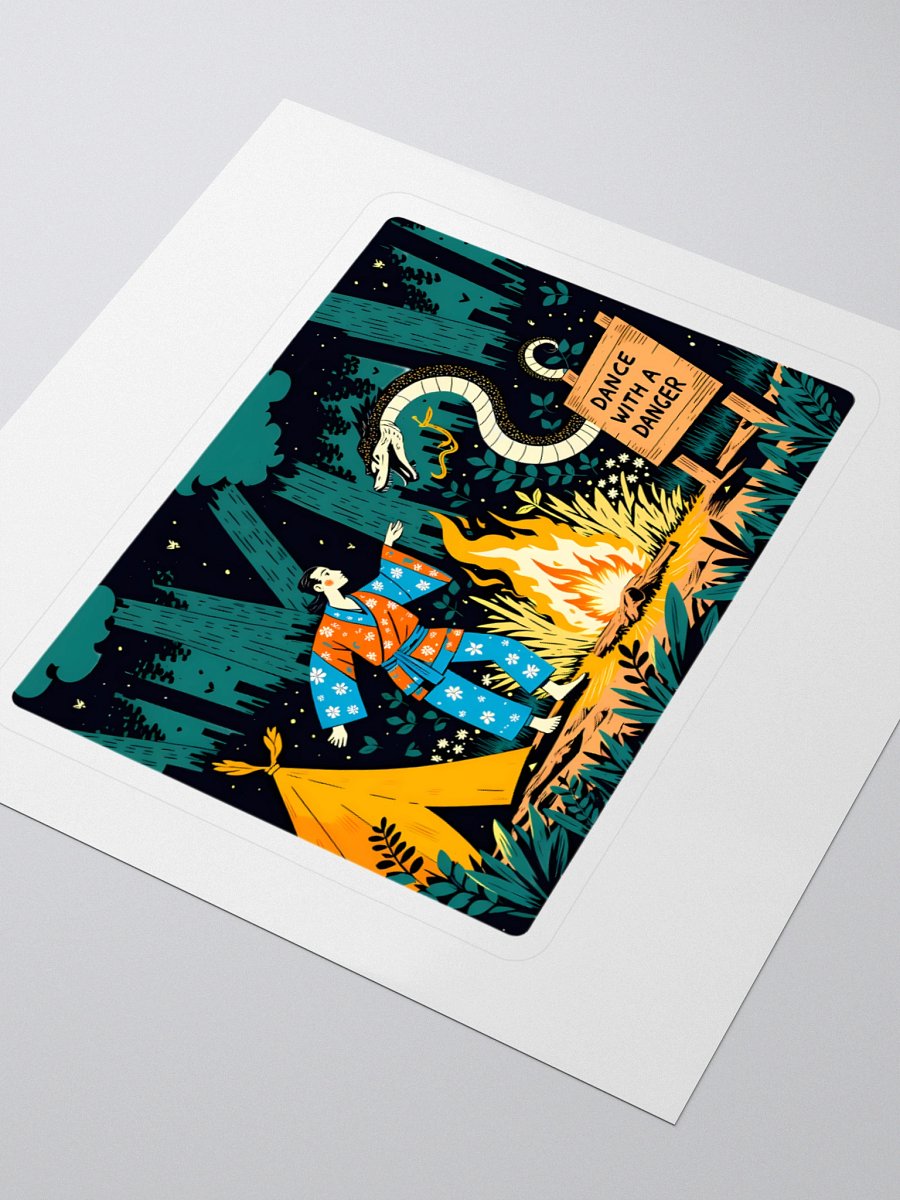 Mystical Forest Dance Poster | Snake & Fire Art Sticker product image (3)