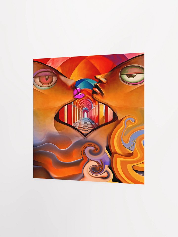 Symmetrical Surrealism Heart Poster/Opposite Faces Digital Art Abstract Style product image (7)