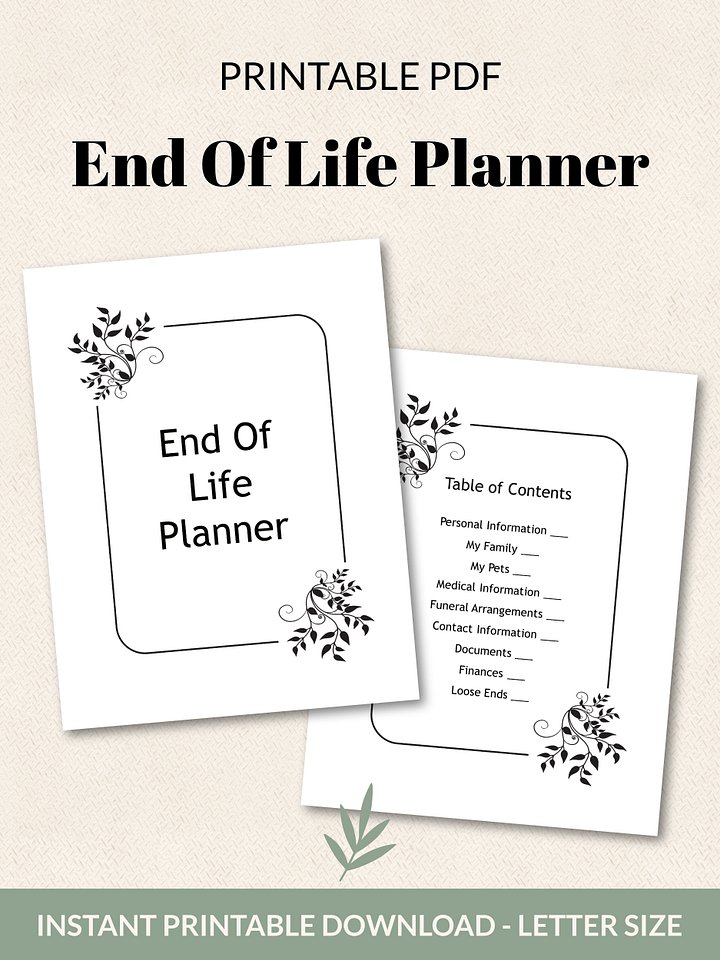 Printable End Of Life Planner - Version 3 product image (2)