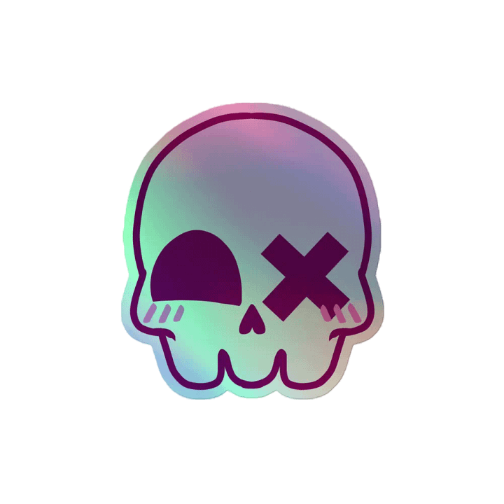 Kawaii Skull Holographic Sticker product image (2)