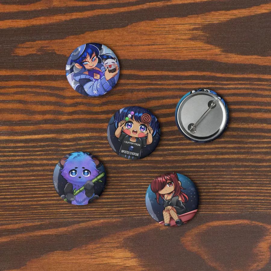 Whimsical Moonlit Friends Pin Button Set product image (10)
