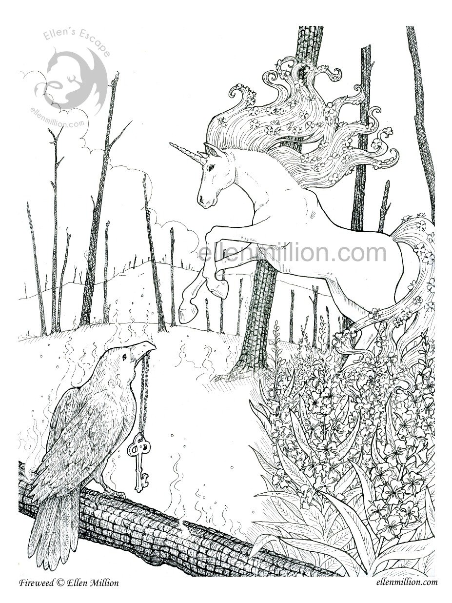 Fireweed - Digital Coloring Page product image (1)