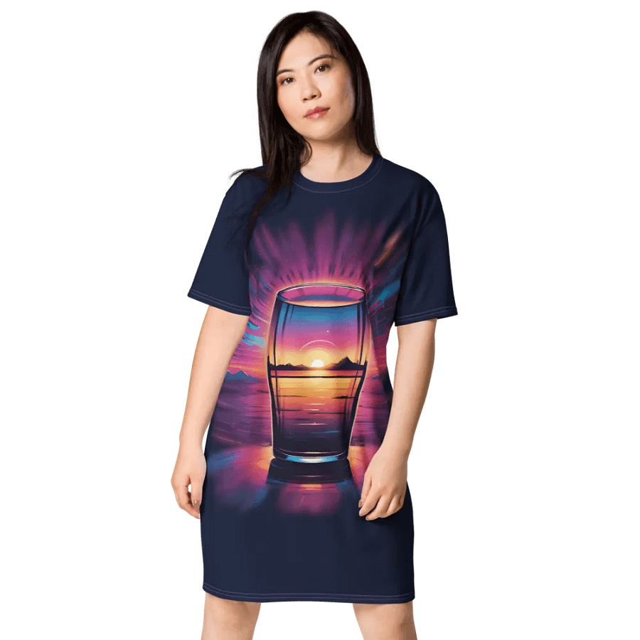Beer Sunset All Over Print T-shirt Dress product image (7)