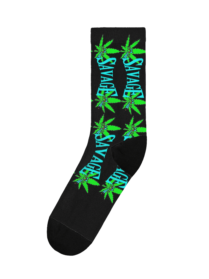 Savage Leaf Design Crew Socks product image (1)