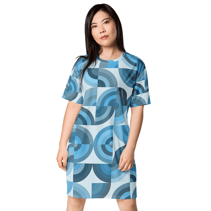 Symmetric Blues T-Shirt Dress product image (1)