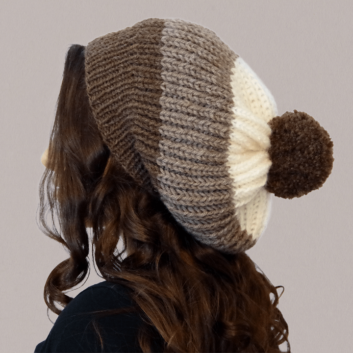 Chunky Brioche Slouchy Hat in SHORTCUT Brioche Stitch - PDF Knitting Pattern & Video Tutorial product image (1)