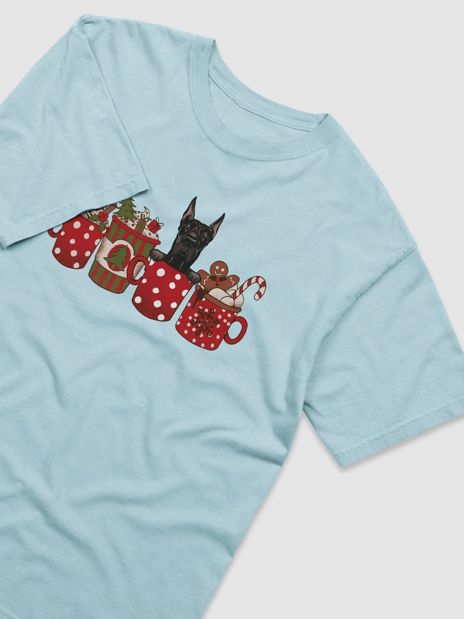 Cute Great Dane in a Christmas Cup T-Shirt | Funny Christmas Pup in a Cup product image (11)