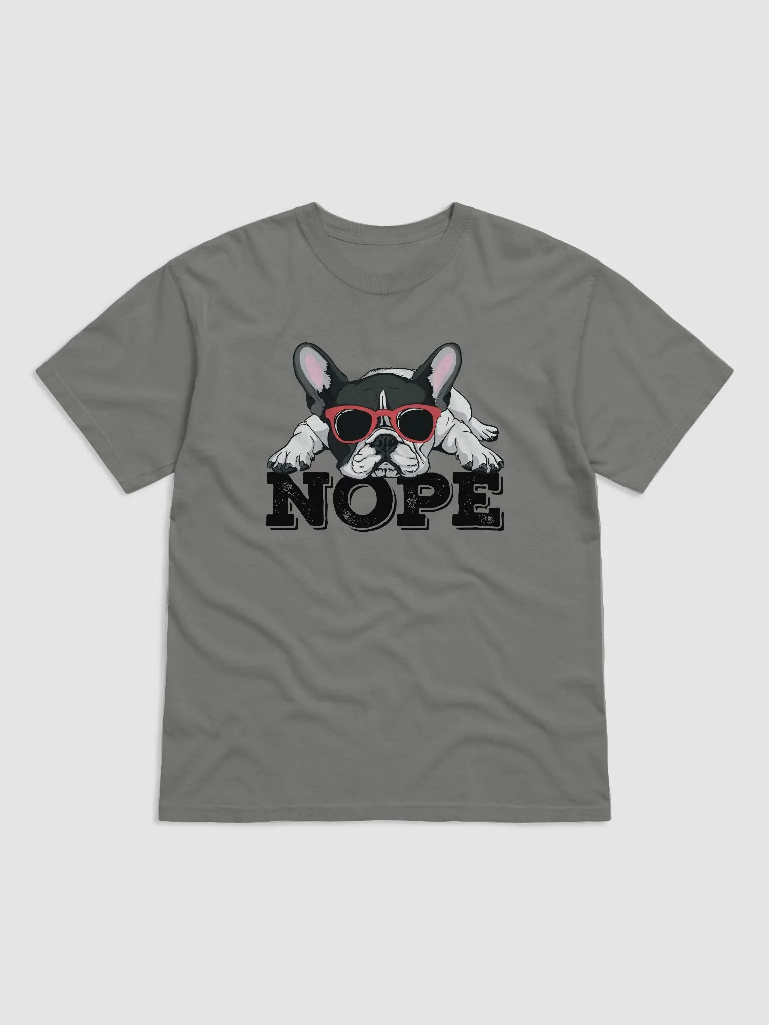 Nope Funny T-Shirt | Funny Lazy French Bulldog Wearing Sunglasses T-Shirt for Frenchie Dog Lovers product image (14)