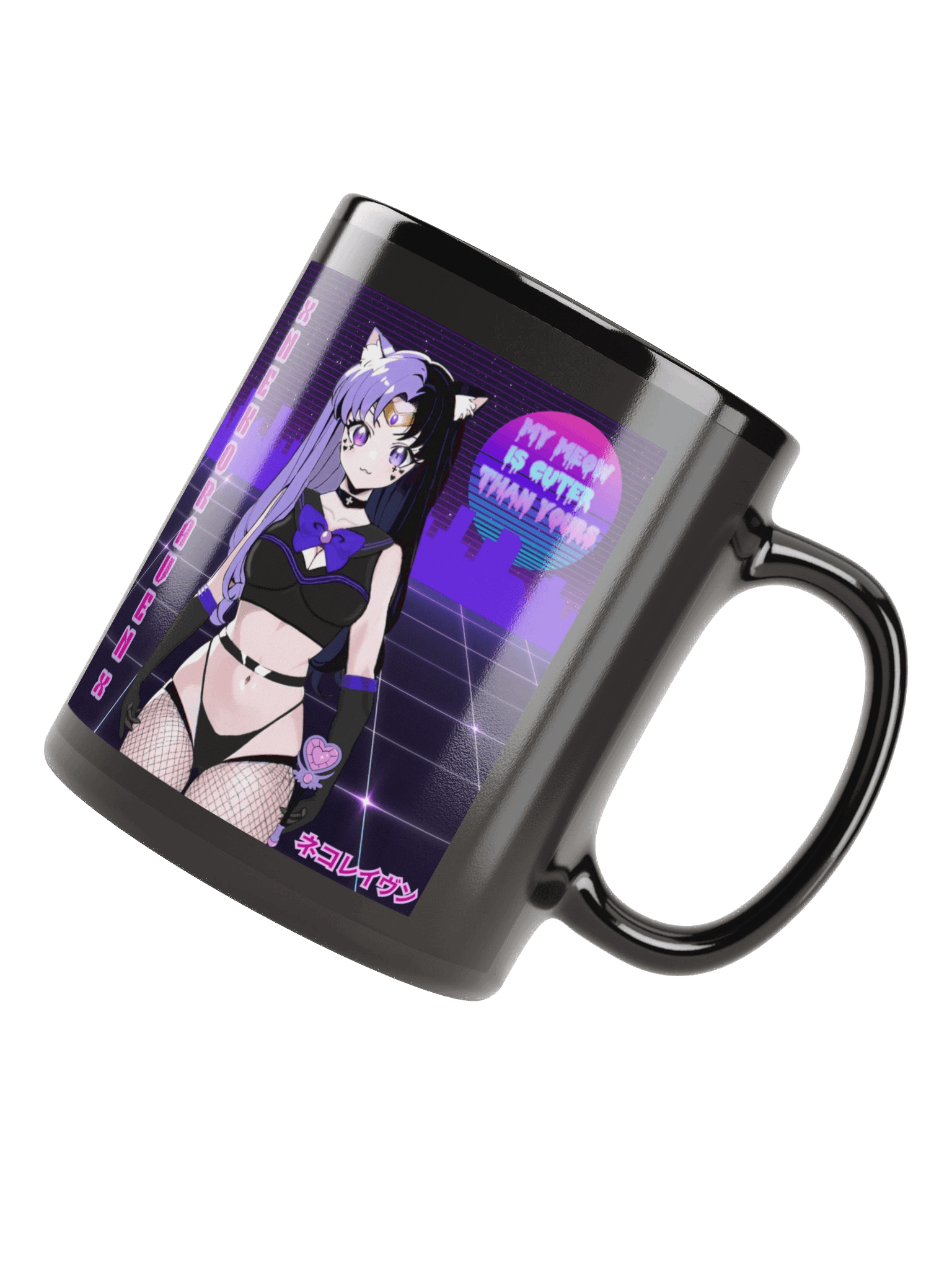 Sailor Nekowave Black Glassy Mug product image (4)