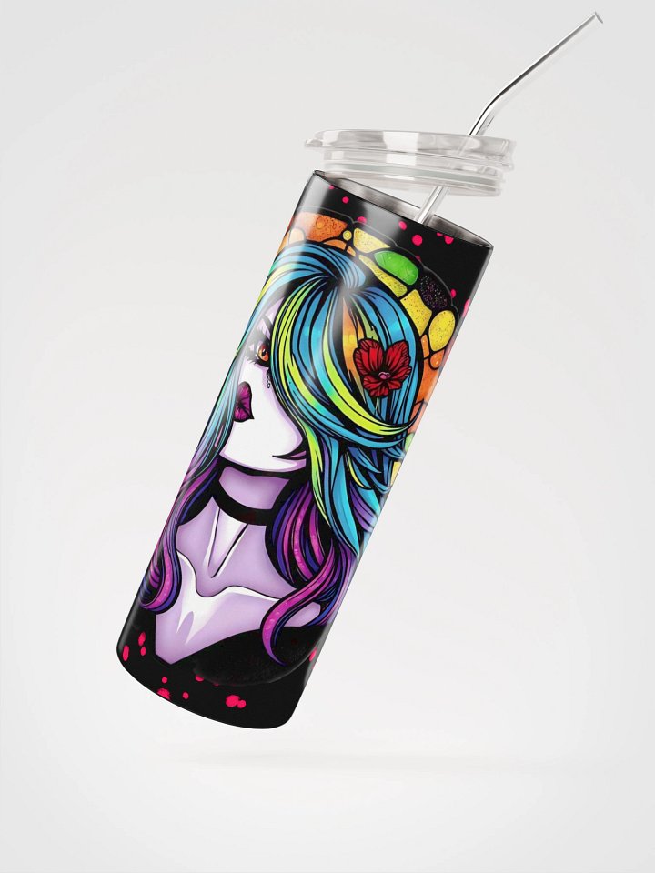 Vibrant Stained Glass Woman Stainless Steel Tumbler product image (2)