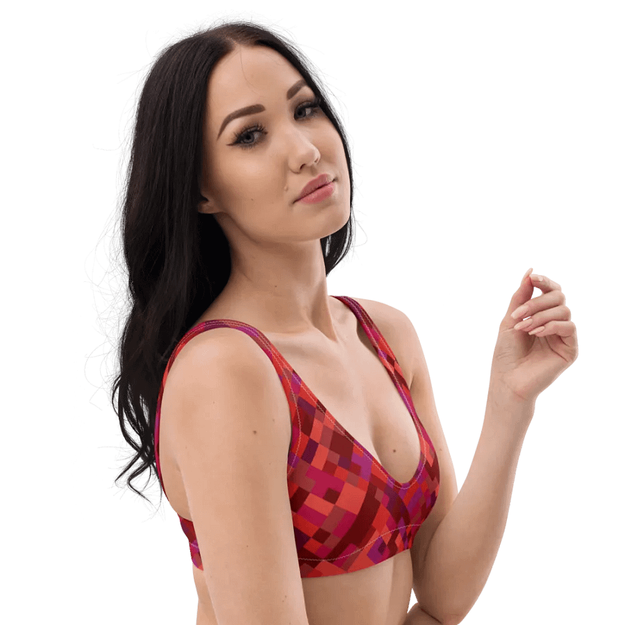 Colorful Mosaic Pattern Design Padded Bikini Top - v3 product image (4)