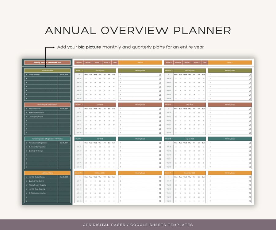 Home Maintenance Calendar, Google Sheets Template product image (4)