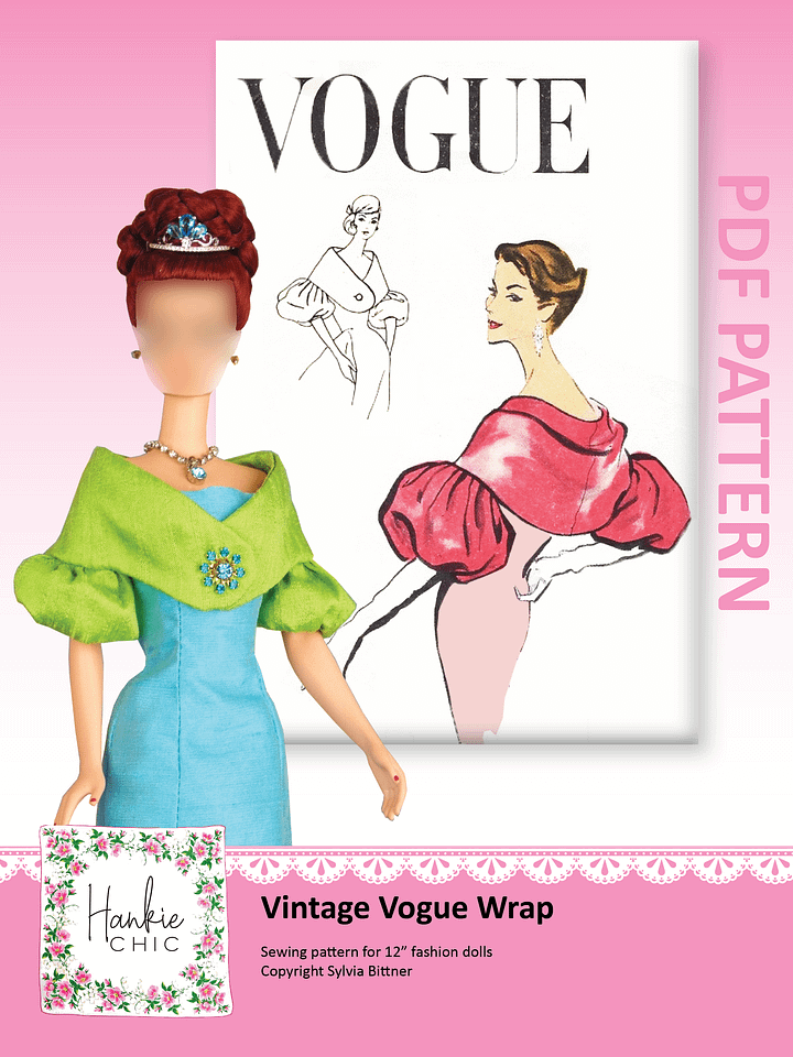 Vintage Vogue Wrap sewing pattern for 12 inch fashion dolls product image (1)
