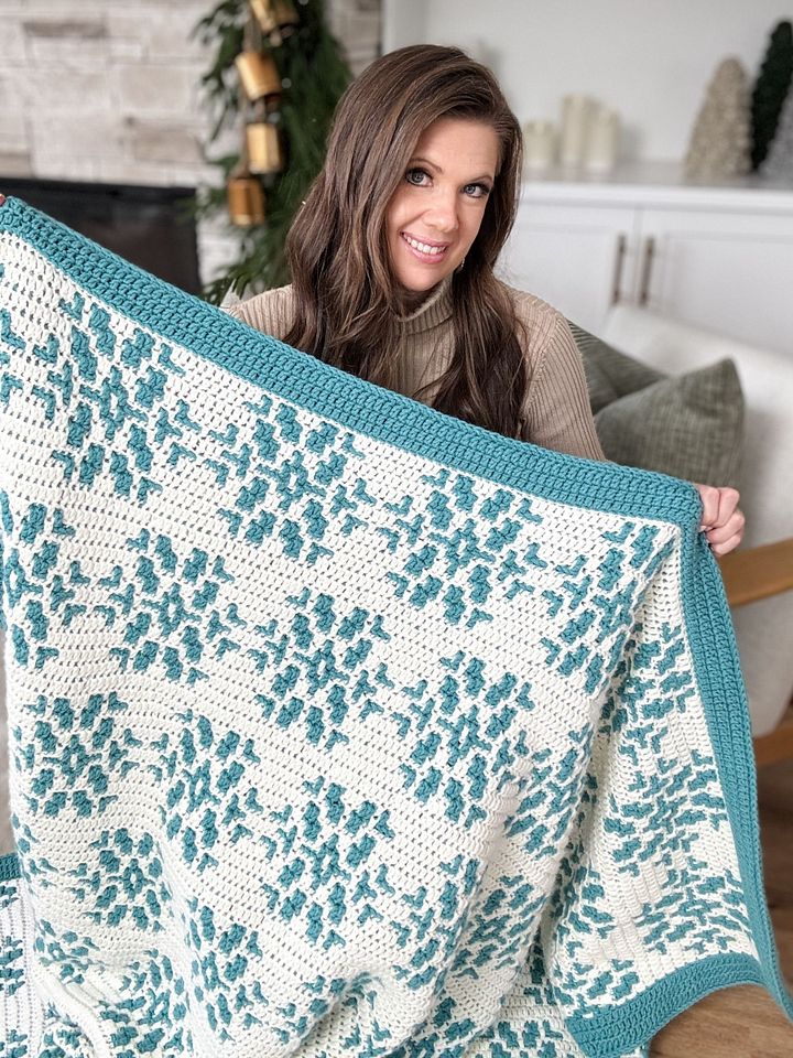 Snow Flurries Mosaic Blanket Crochet Pattern product image (1)