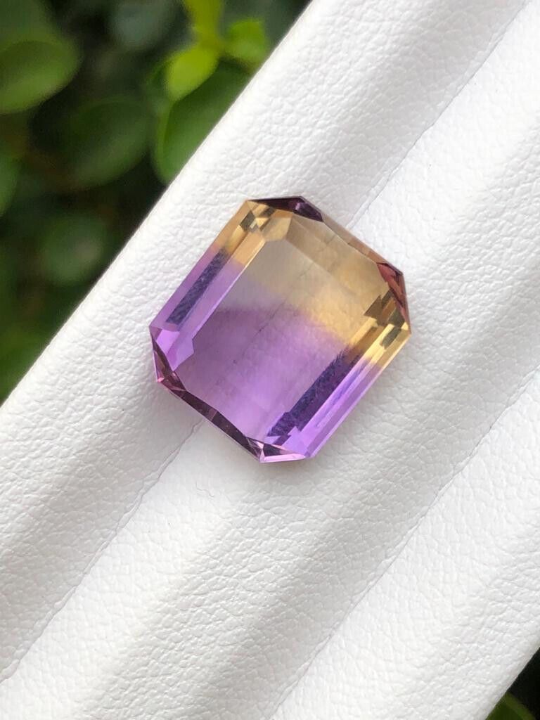 BI COLOR AMETRINE GEMS FOR PENDANT YELLOW/PURPLE COLOR EMERALD CUT, 7.90 CARAT product image (4)