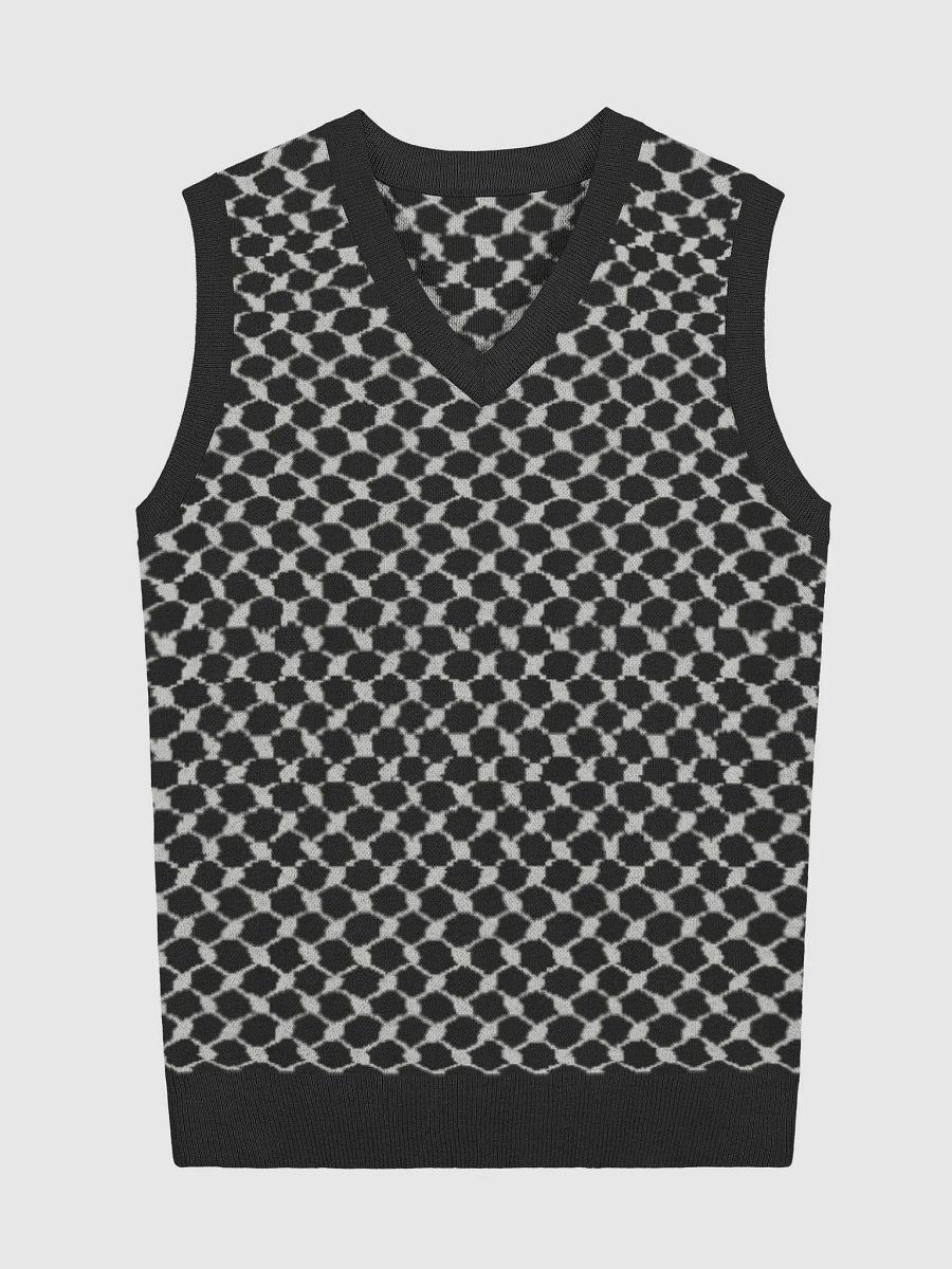 Keffiyeh Pullover Sweater Vest Black and Grey product image (1)