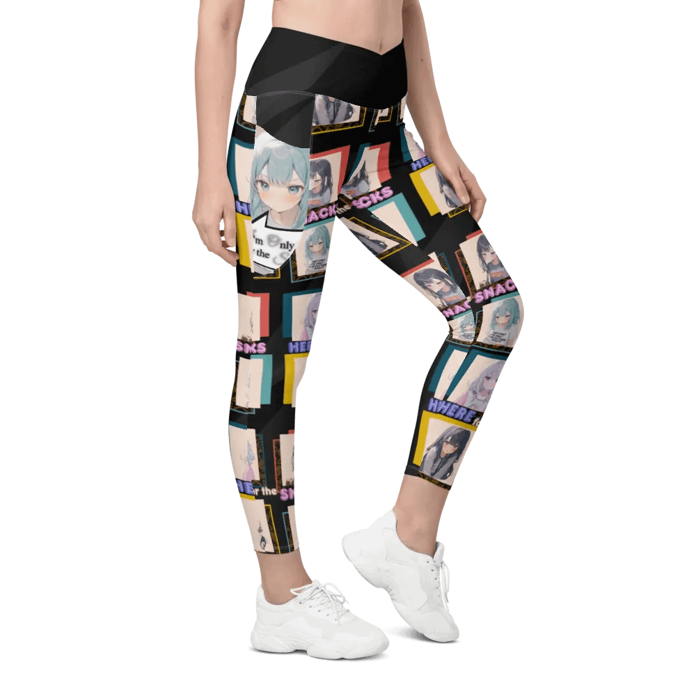 Anime Snack Squad All-Over Crossover Leggings with Pockets product image (5)