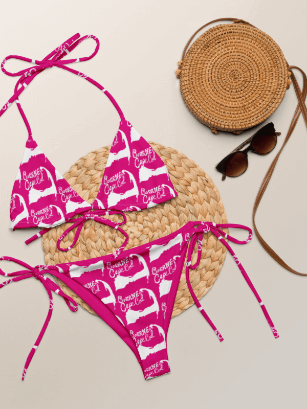 BOURNE to Cape Cod™ | White Logo on Vibrant Pink| String Bikini – Bold, Beachy & Totally Luxe product image (4)