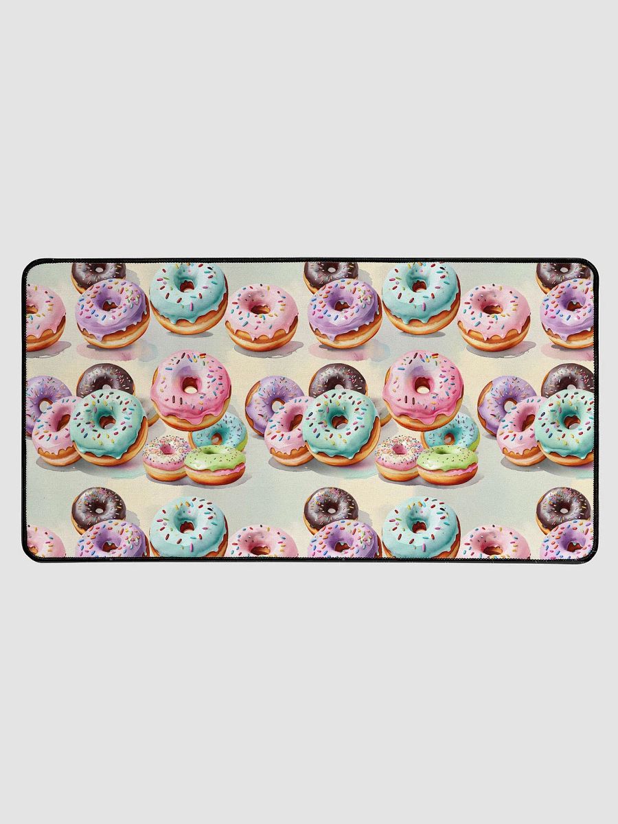 Desk Mat (31.5x15.5 inches) - Pastel Sprinkled Donuts on a Watercolor Background product image (1)