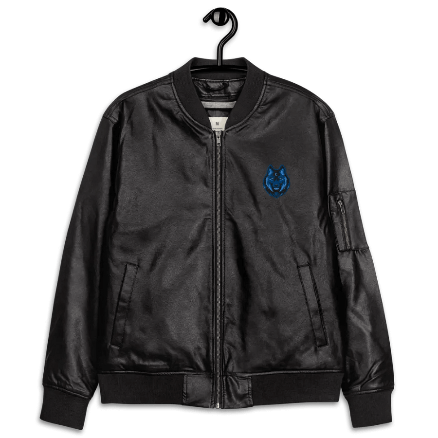 Mystic Wolf Faux Leather Bomber Jacket product image (12)