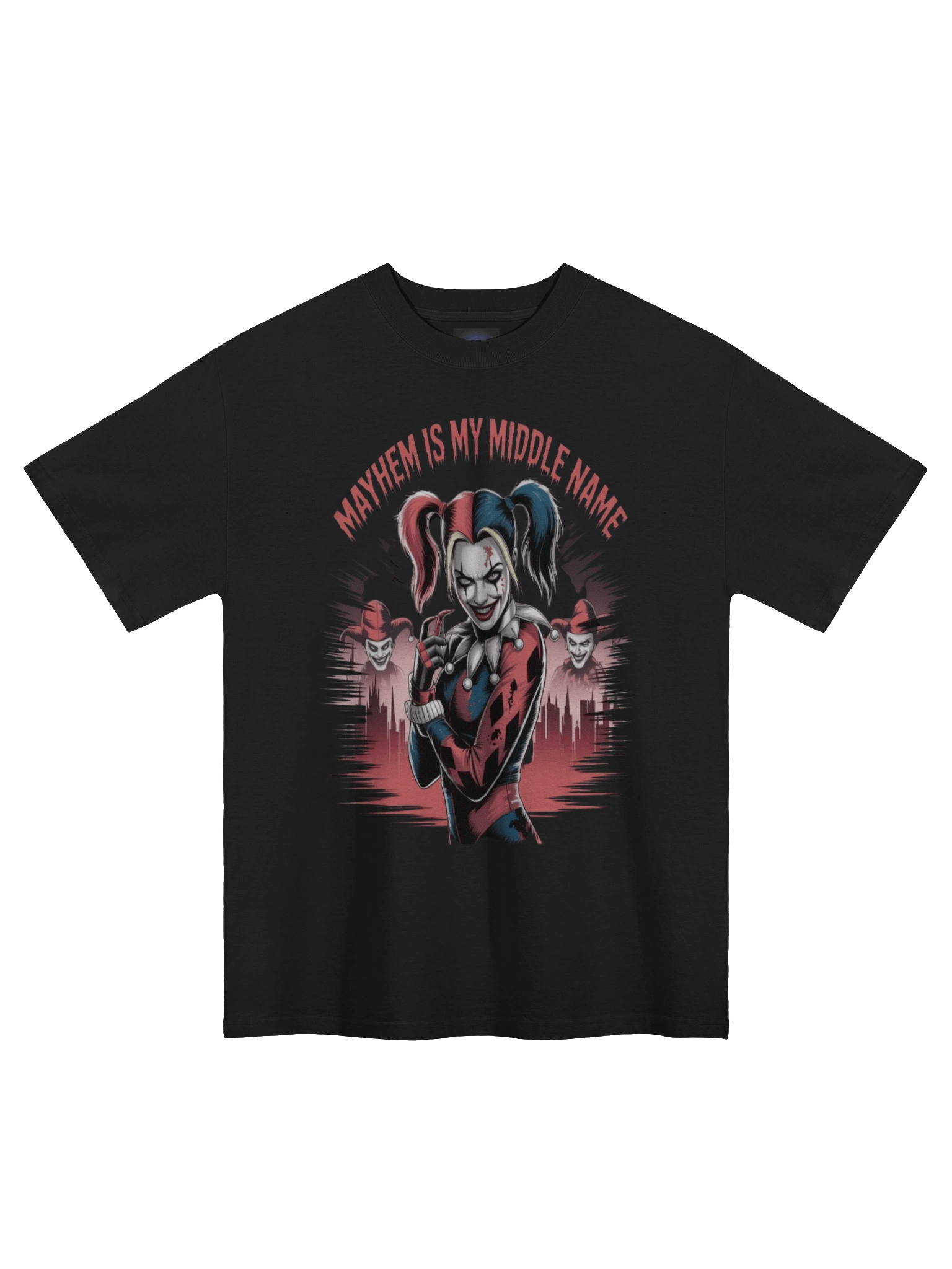 Harley Quinn 'Mayhem is My Middle Name' Oversized Faded T-Shirt product image (3)