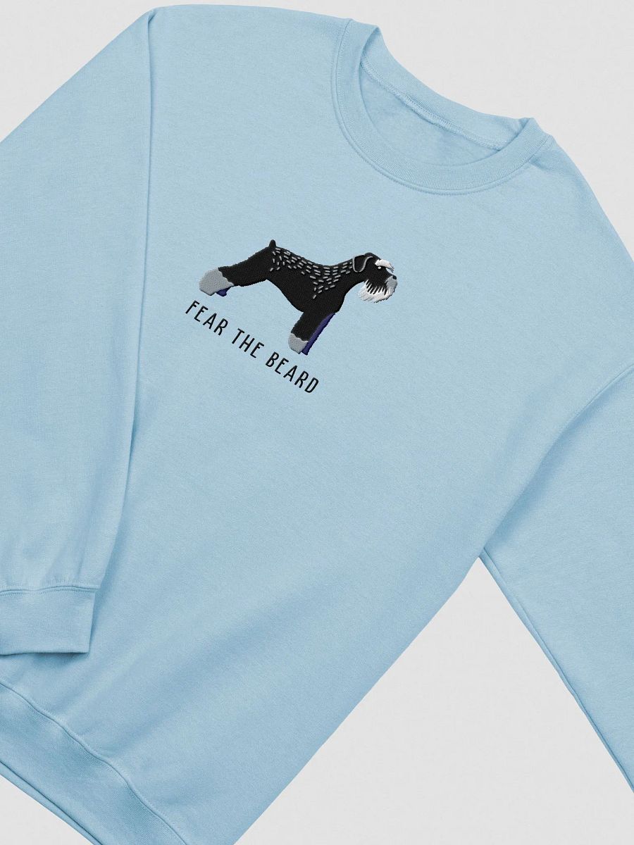 Fear the Beard Sweatshirt (Embroidered) of a Schnauzer(Black & Silver) product image (6)