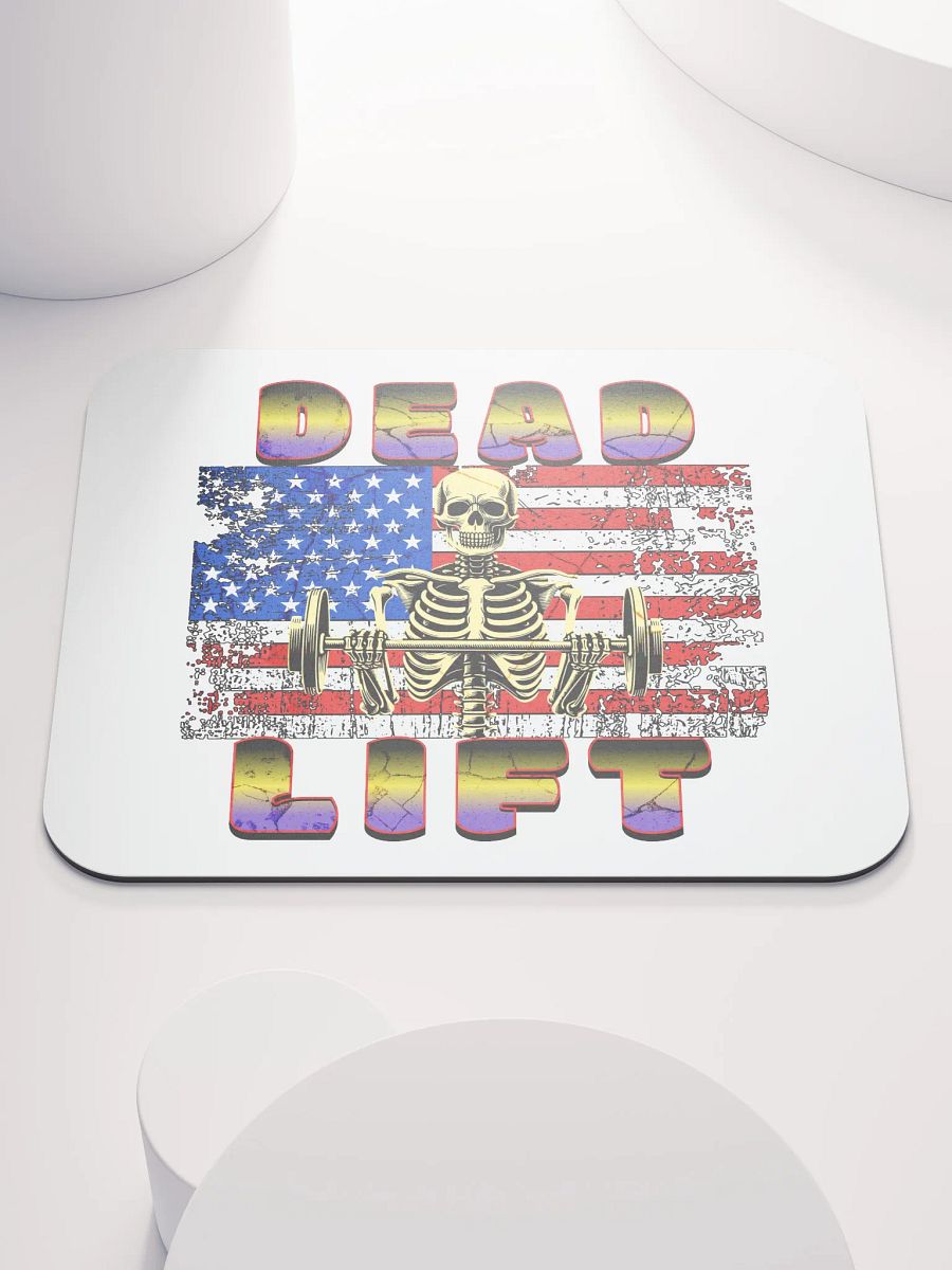 Dead Lift Weightlifting Skeleton Patriotic Mouse Pad product image (2)